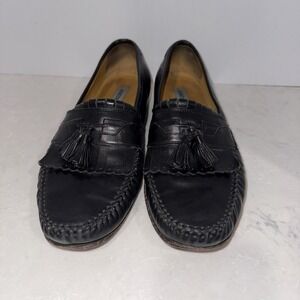 Johnson & Murphy Mens 12 M Black Tassel Loafers Made in India